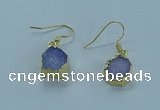 NGE332 9mm - 11mm freeform druzy agate earrings wholesale