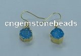 NGE334 9mm - 11mm freeform druzy agate earrings wholesale