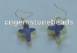 NGE339 13*18mm - 15*20mm cross druzy agate earrings wholesale