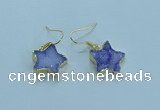 NGE347 14mm - 16mm star druzy agate earrings wholesale