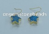 NGE349 14mm - 16mm star druzy agate earrings wholesale