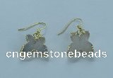 NGE353 10*14mm - 12*16mm butterfly druzy agate earrings wholesale