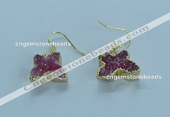 NGE356 10*14mm - 12*16mm butterfly druzy agate earrings wholesale