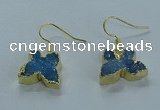 NGE357 10*14mm - 12*16mm butterfly druzy agate earrings wholesale