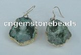 NGE38 20*25mm - 25*30mm freeform plated druzy agate earrings