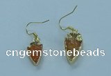 NGE381 9*18mm - 10*20mm arrowhead druzy agate earrings wholesale