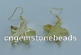 NGE389 20mm - 22mm starfish druzy agate earrings wholesale
