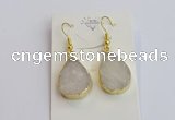 NGE400 15*20mm teardrop druzy agate gemstone earrings wholesale