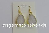 NGE401 15*20mm teardrop AB-color druzy agate gemstone earrings