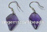 NGE423 11*16mm arrowhead-shaped amethyst earrings wholesale