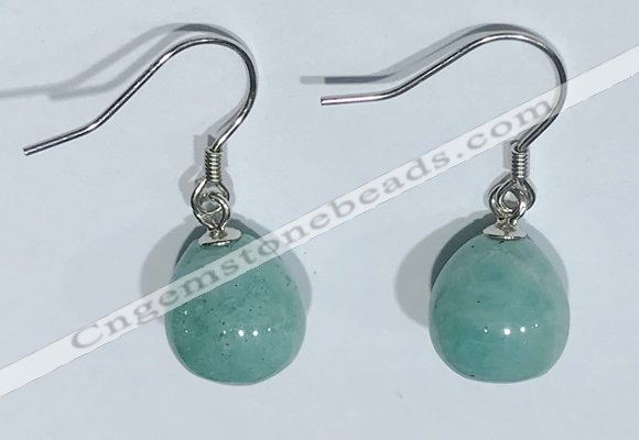 NGE427 10*10mm teardrop amazonite earrings wholesale