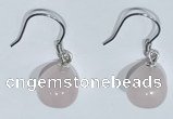 NGE428 10*10mm teardrop rose quartz earrings wholesale