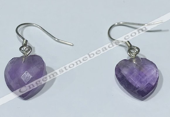 NGE431 10*10mm heart-shaped amethyst earrings wholesale