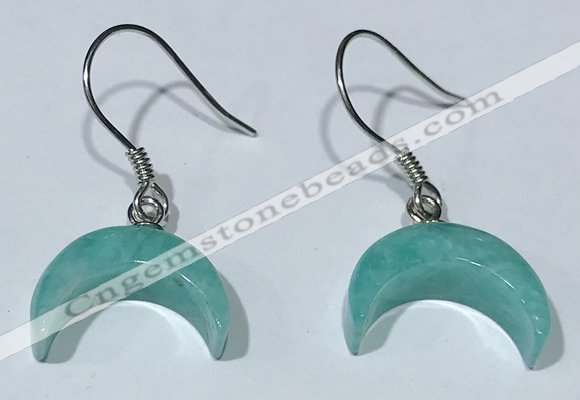 NGE433 10*14mm moon-shaped amazonite earrings wholesale