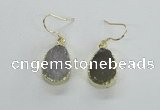 NGE45 12*15mm - 13*18mm teardrop druzy agate earrings