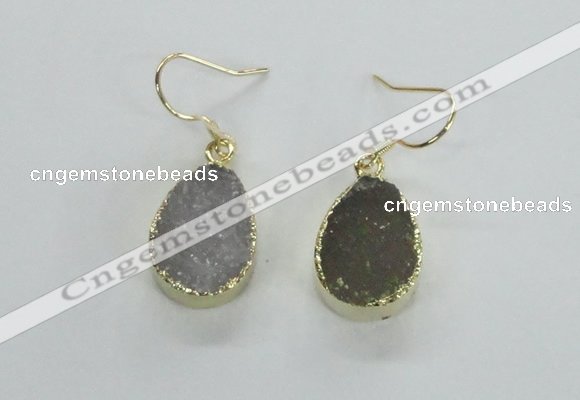 NGE45 12*15mm - 13*18mm teardrop druzy agate earrings