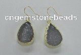 NGE46 15*20mm - 16*22mm teardrop druzy agate earrings