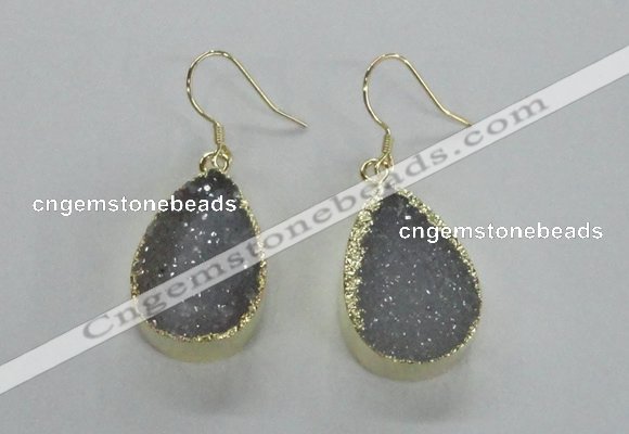 NGE46 15*20mm - 16*22mm teardrop druzy agate earrings