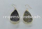 NGE47 20*28mm - 22*30mm teardrop druzy agate earrings