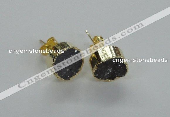 NGE49 12mm - 14mm freefrom druzy agate earrings wholesale