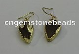 NGE5000 16*20mm - 18*25mm arrowhead smoky quartz earrings