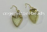 NGE5001 16*20mm - 18*25mm arrowhead lemon quartz earrings