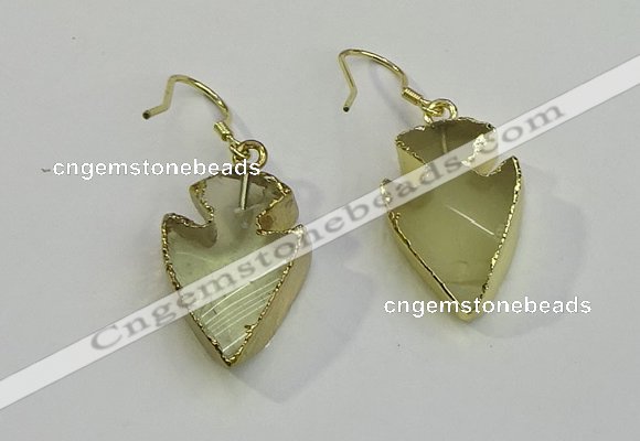 NGE5001 16*20mm - 18*25mm arrowhead lemon quartz earrings