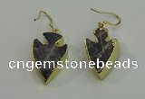 NGE5005 18*25mm - 20*30mm arrowhead labradorite earrings