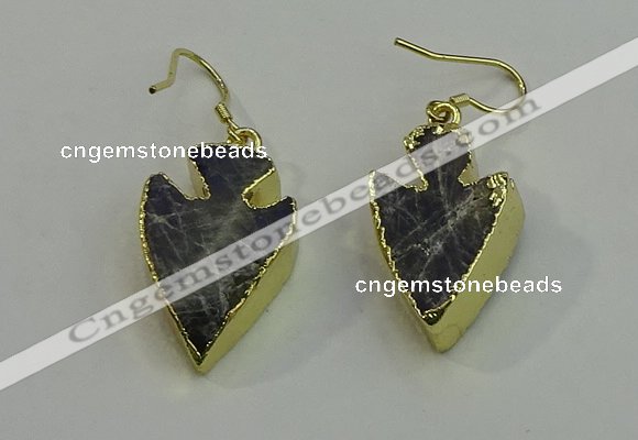 NGE5005 18*25mm - 20*30mm arrowhead labradorite earrings