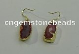 NGE5009 10*22mm - 12*25mm freeform red agate gemstone earrings