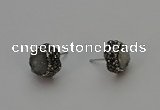 NGE5015 12mm freeform druzy agate gemstone earrings wholesale