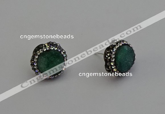 NGE5019 12mm freeform druzy agate gemstone earrings wholesale