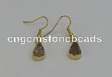 NGE5020 8*12mm teardrop druzy agate gemstone earrings wholesale