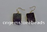 NGE5025 15*16mm - 15*20mm freeform druzy amethyst earrings