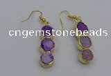 NGE5043 10*30mm - 10*32mm druzy agate gemstone earrings wholesale