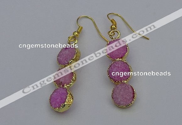 NGE5044 10*30mm - 10*32mm druzy agate gemstone earrings wholesale