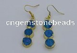 NGE5045 10*30mm - 10*32mm druzy agate gemstone earrings wholesale