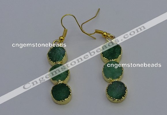 NGE5046 10*30mm - 10*32mm druzy agate gemstone earrings wholesale