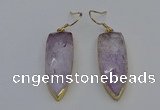 NGE5052 12*35mm - 15*40mm arrowhead amethyst pendants wholesale