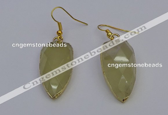 NGE5057 12*35mm - 15*40mm arrowhead lemon quartz pendants