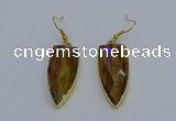 NGE5064 12*35mm - 15*40mm arrowhead yellow tiger eye pendants