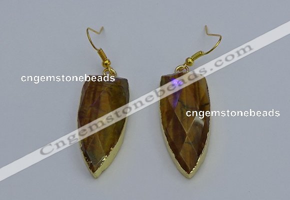 NGE5064 12*35mm - 15*40mm arrowhead yellow tiger eye pendants