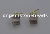 NGE5080 10*15mm cube white crystal gemstone earrings wholesale