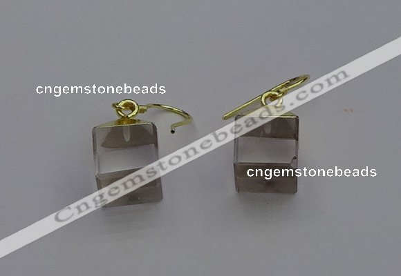 NGE5080 10*15mm cube white crystal gemstone earrings wholesale