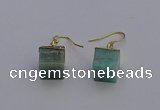 NGE5092 10*15mm cube amazonite gemstone earrings wholesale