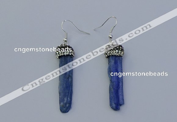 NGE5100 10*35mm - 15*45mm freeform blue kyanite earrings