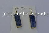 NGE5102 9*25mm rectangle blue kyanite earrings wholesale