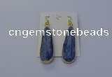 NGE5105 13*40mm flat teardrop blue kyanite earrings wholesale