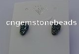 NGE5110 5*8mm freeform plated druzy quartz earrings wholesale