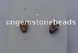 NGE5113 5*8mm freeform plated druzy quartz earrings wholesale